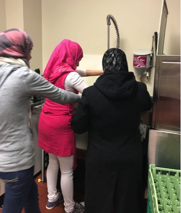 Thanksgiving dinner for refugees at St. John’s Episcopal Church, West Hartford. Photo courtesy of Rector Susan Pinkerton